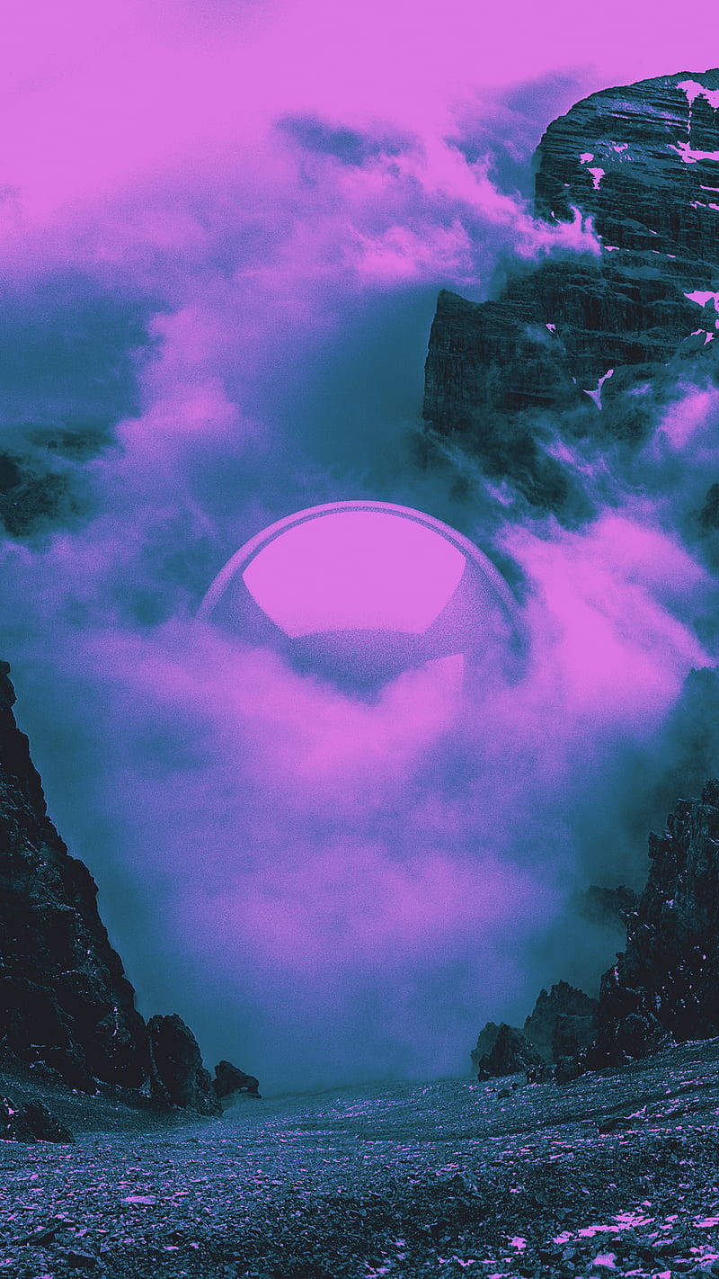 Floating Orb Inside Psychedelic Cloud Wallpaper