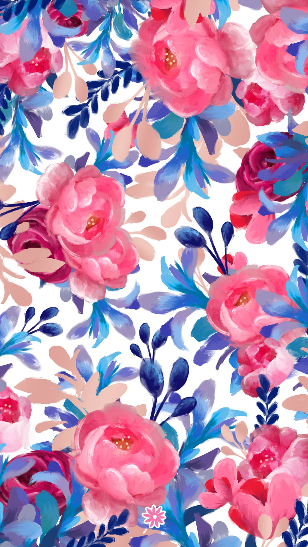 Vibrant Floral Phone Wallpaper Wallpaper