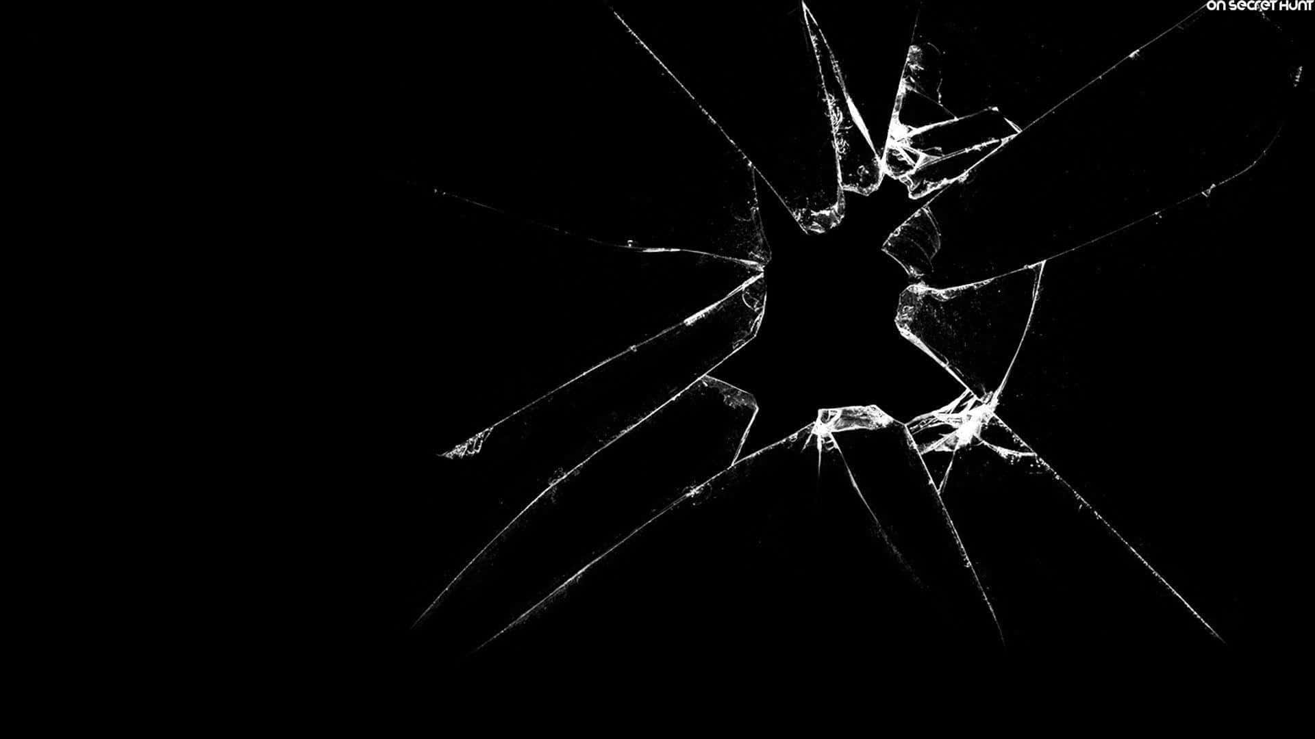 Minimalist Fracture Glass Bullet Hole Picture