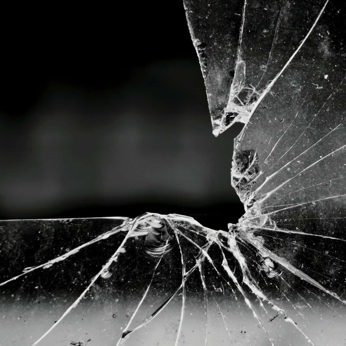 Fracture Glass Bullet Hole Picture