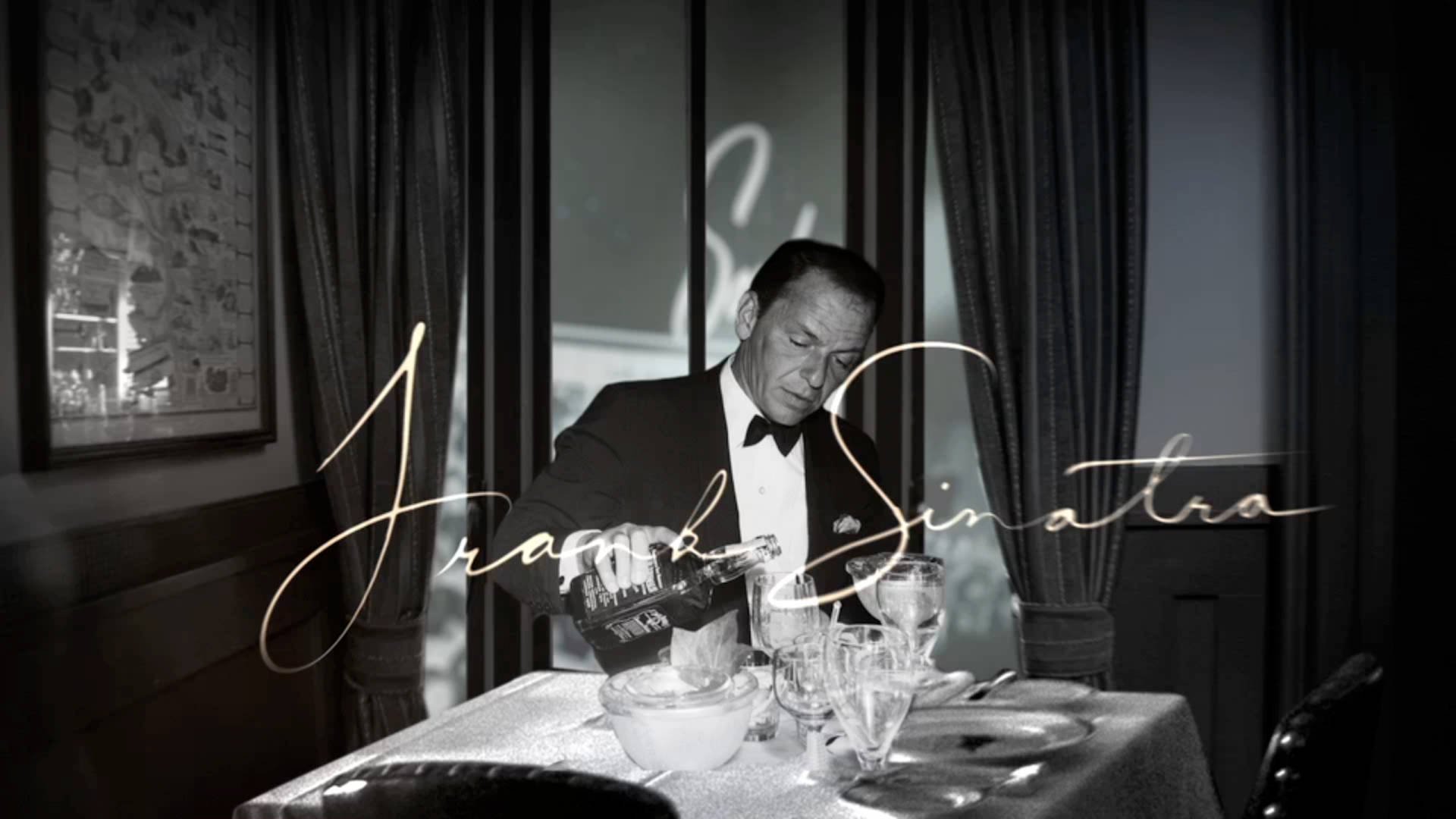 Frank Sinatra Pouring Alcohol On Glass Wallpaper