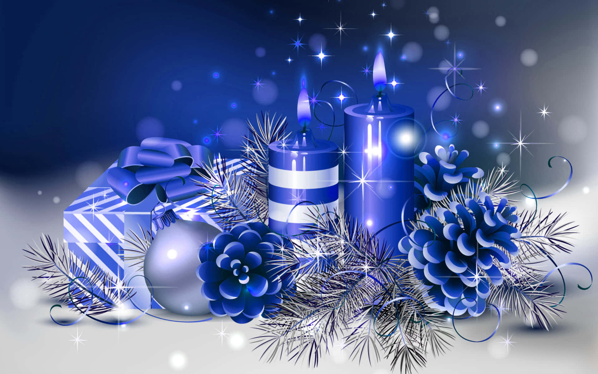 Free Christmas Background Blue Christmas Decorations