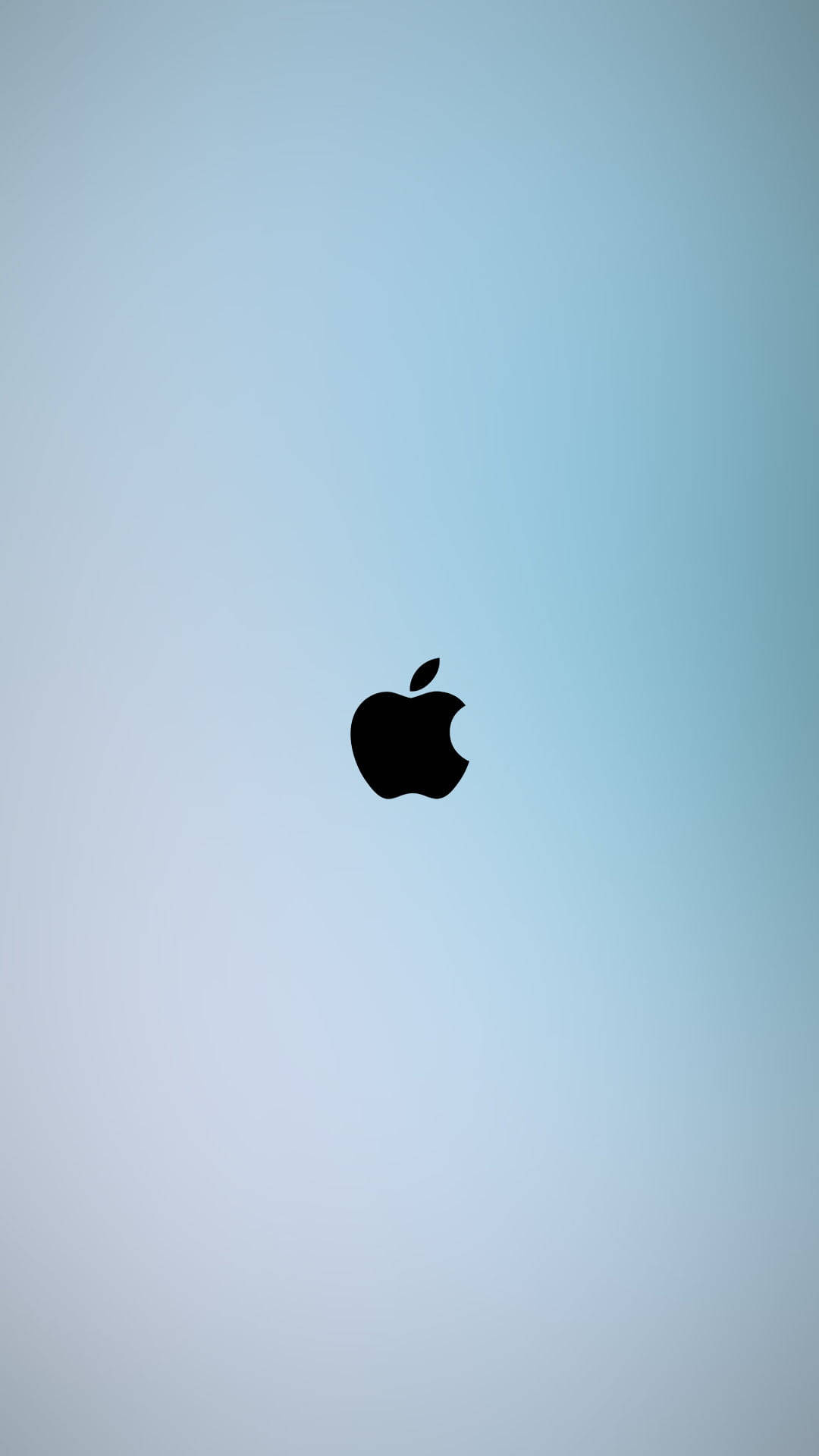 Full HD Apple On Faded Blue Wallpaper