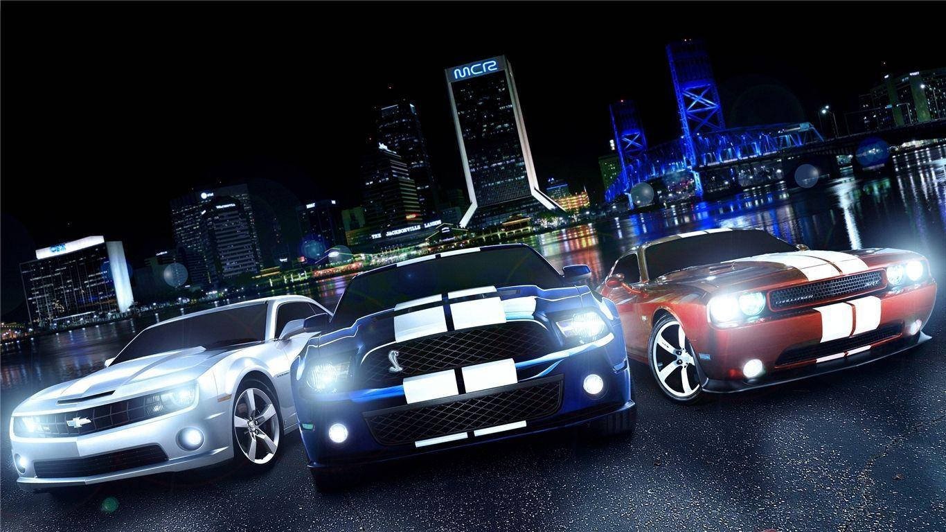 Gambar Three Cars In City Wallpaper