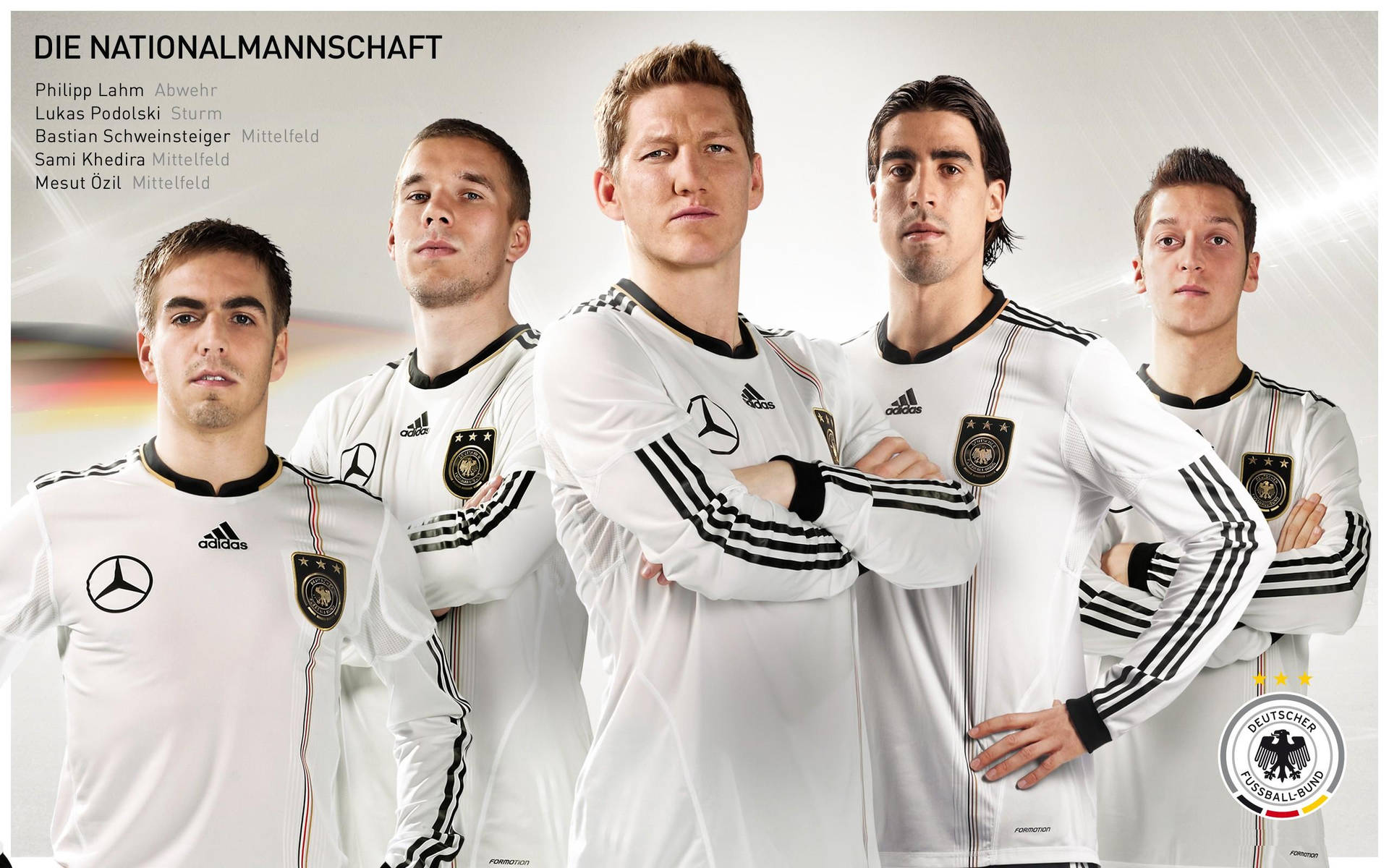 Germany National Football Team Players In White Jersey Wallpaper