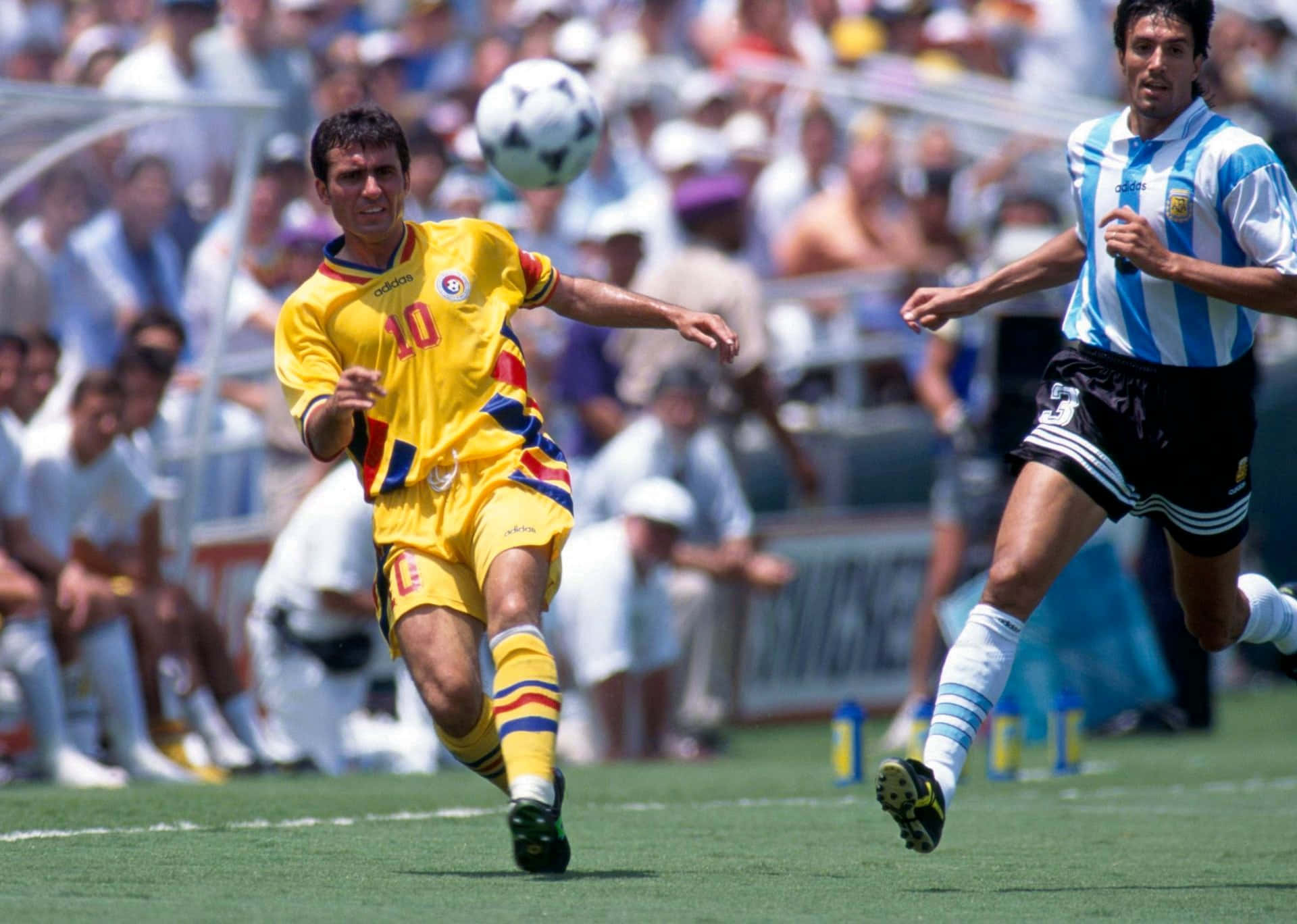 Gheorghe Hagi Playing Against Argentina Wallpaper