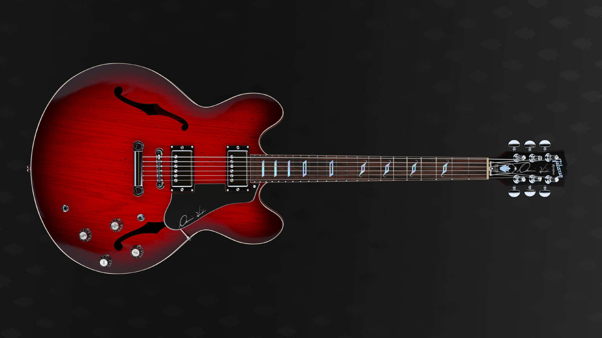 Gibson 335 On A Dark Wallpaper