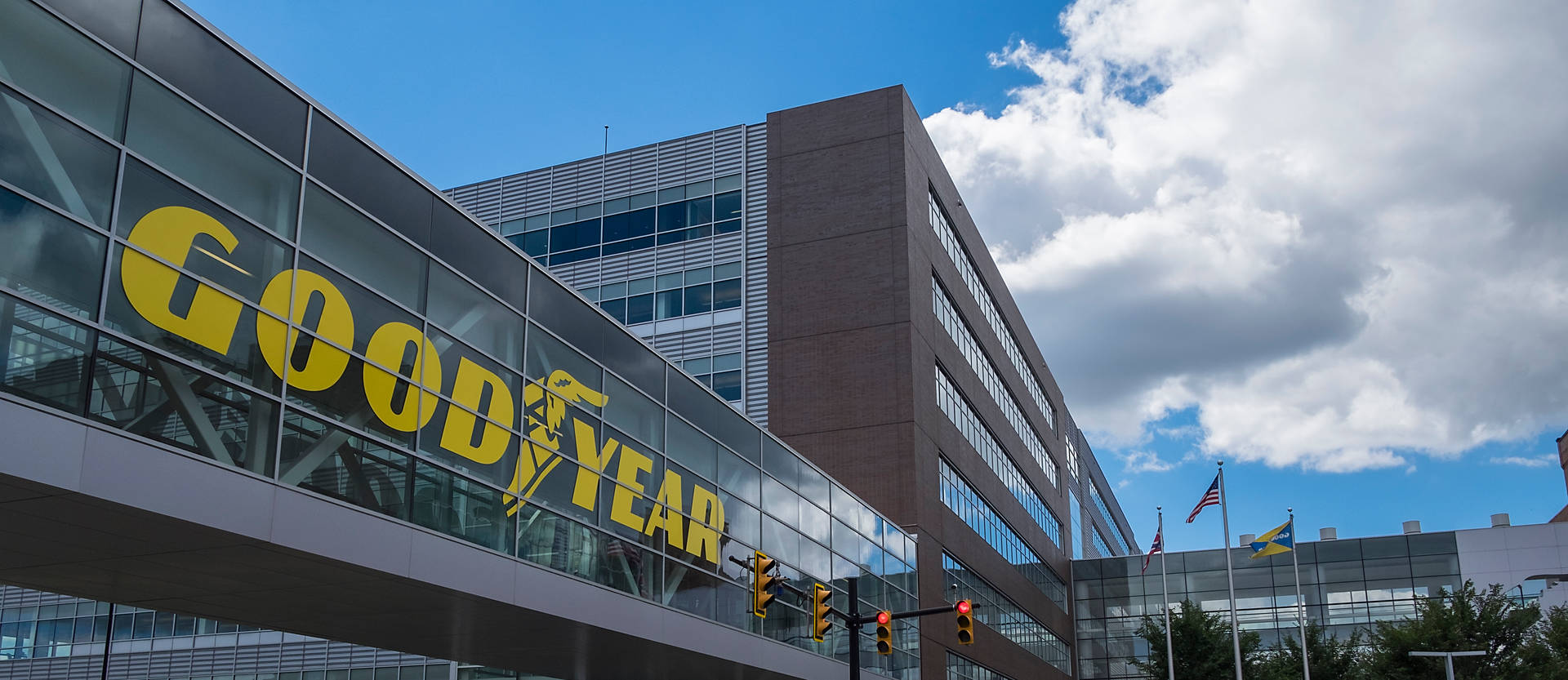 Majestic view of the Goodyear Headquarters in Akron, Ohio. Wallpaper