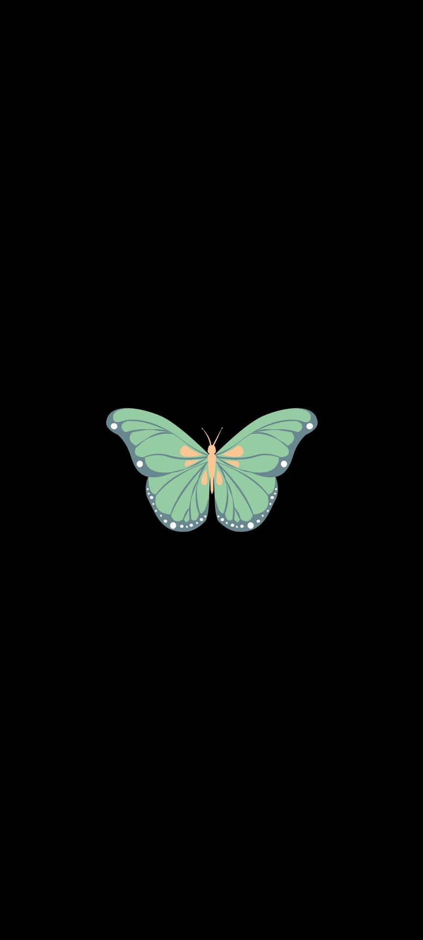 The beauty of nature - a delicate green butterfly Wallpaper