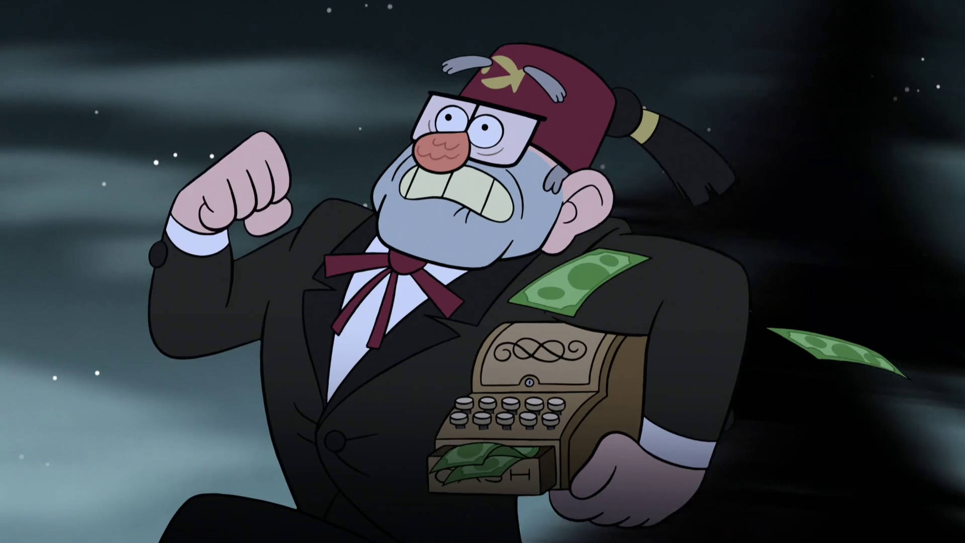 Grunkle Stan With Cash Register Wallpaper