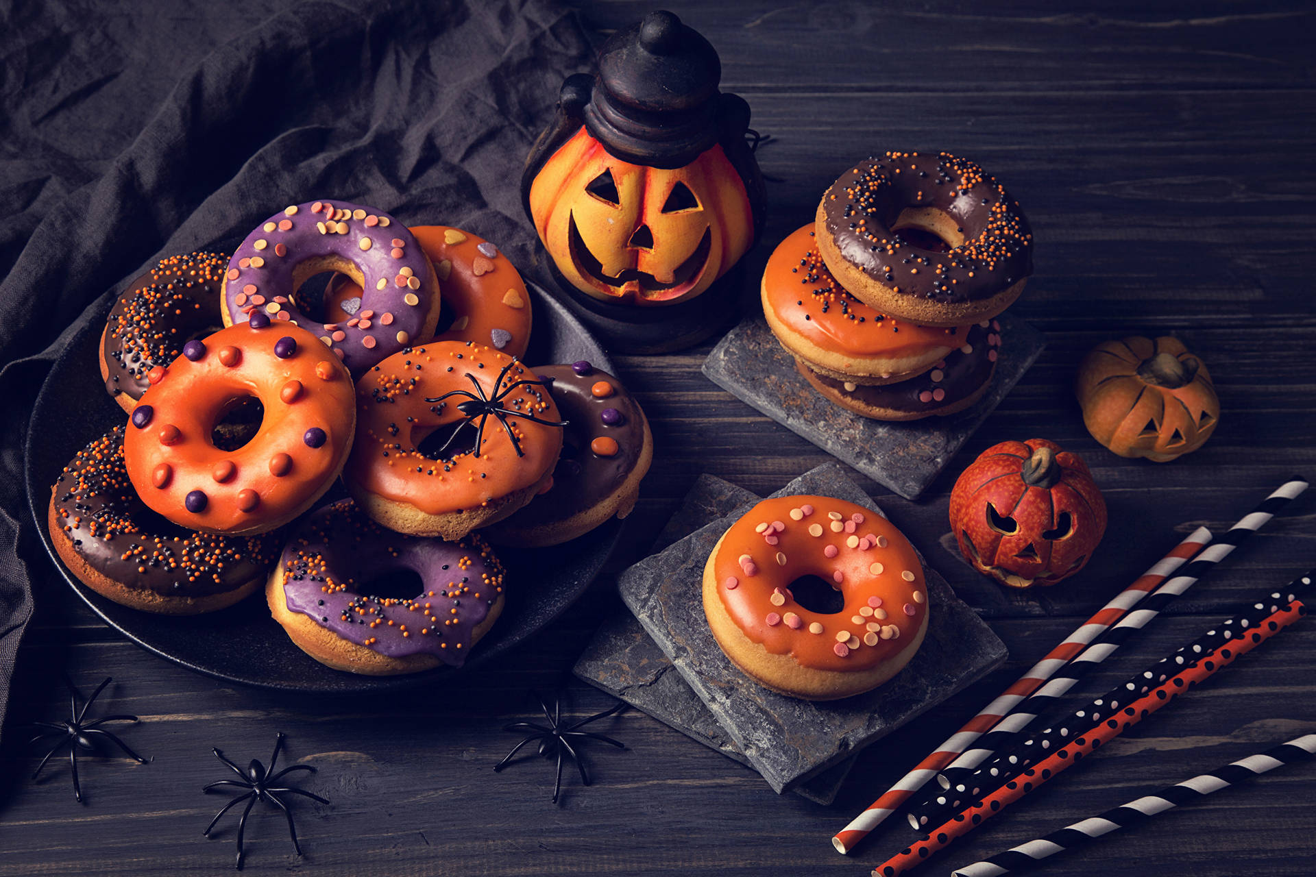 Halloween-themed Donuts Wallpaper