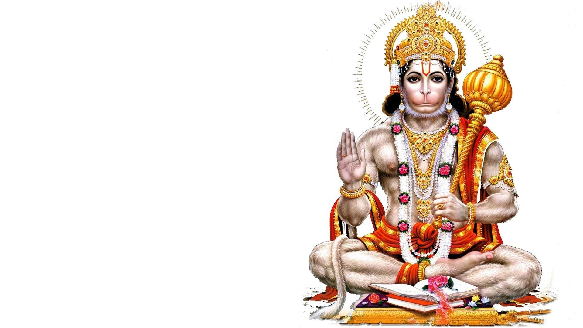 Hanuman Meditating On White 4k Hd Wallpaper