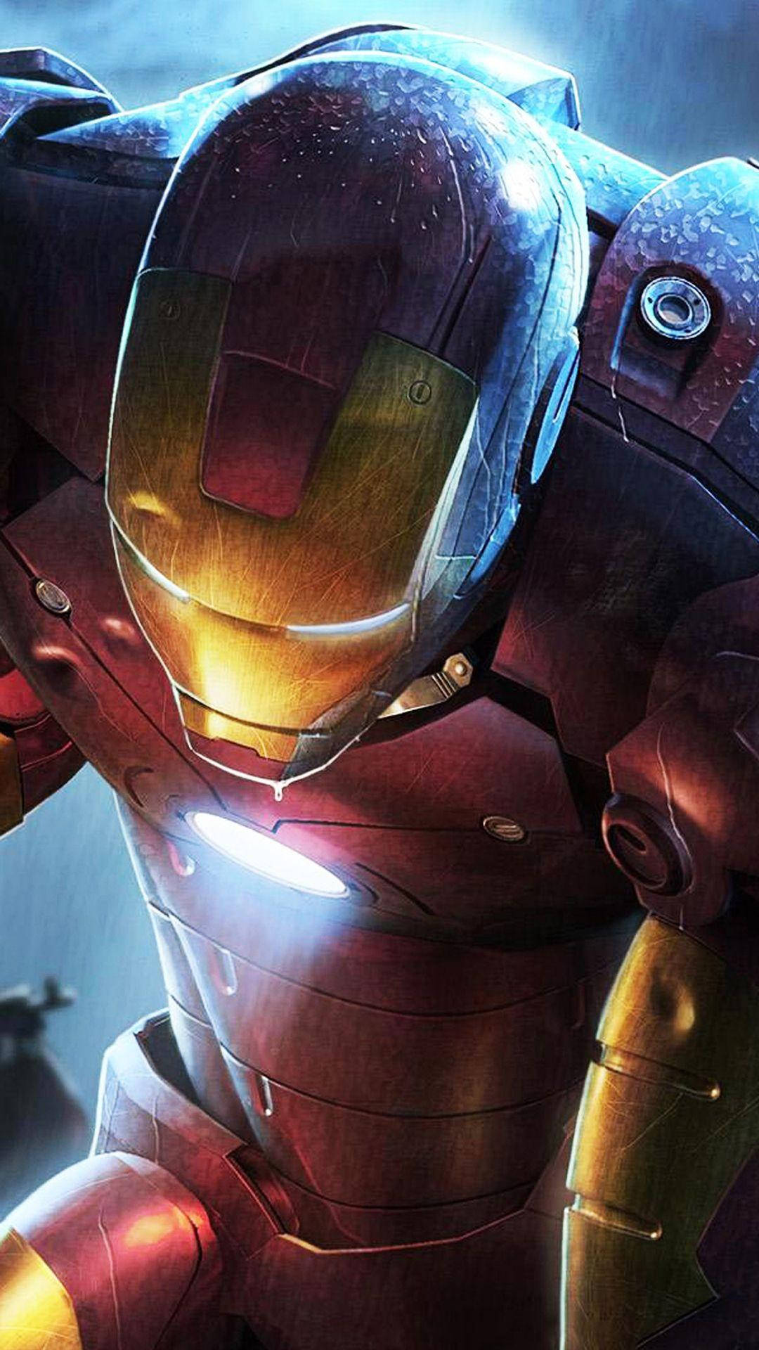 Futuristic Android Iron Man In Action Wallpaper