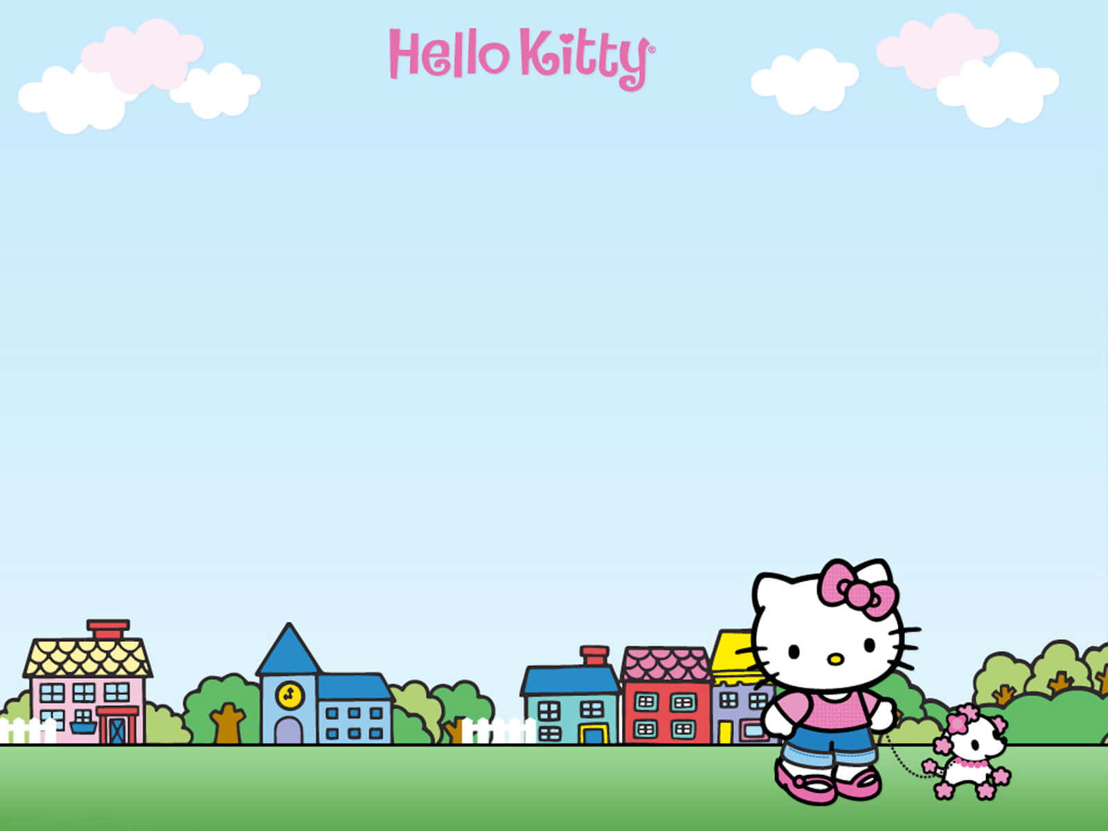 Hello Kitty On Field Background
