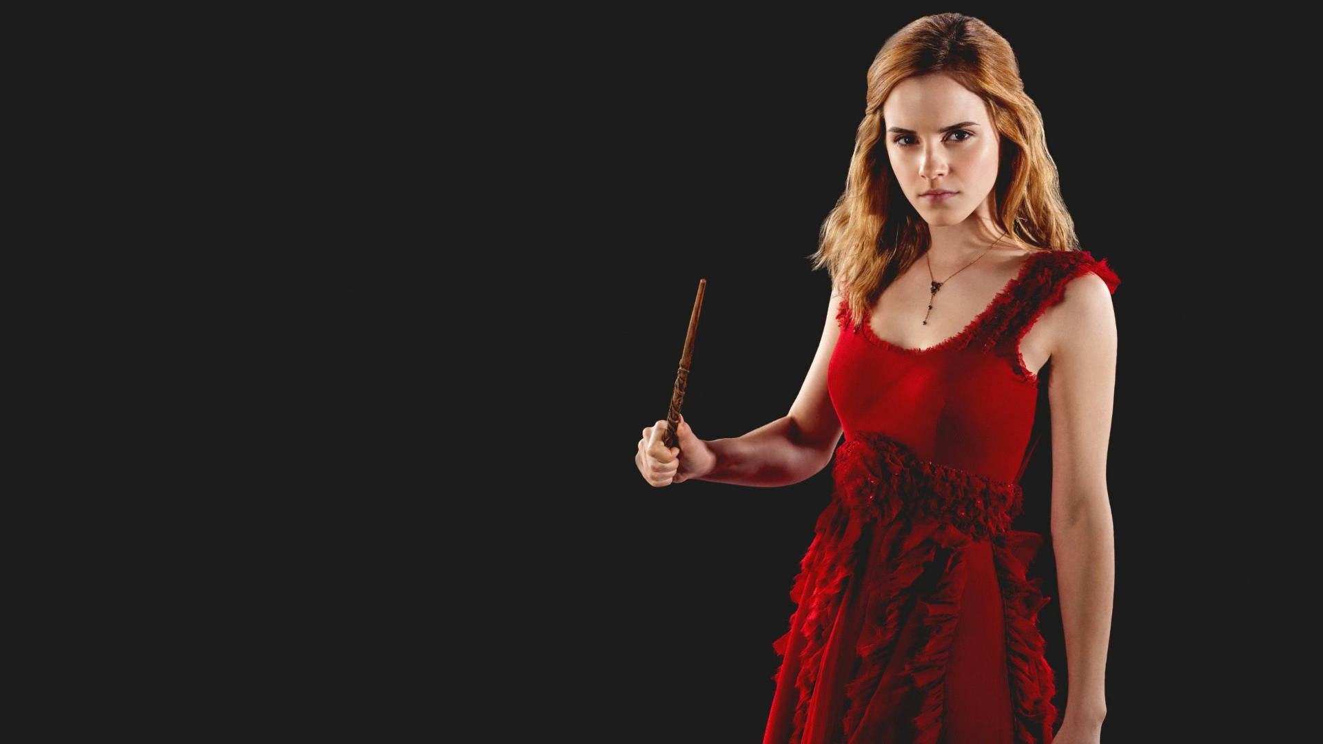 Hermione Granger looking beautiful in a red dress Wallpaper