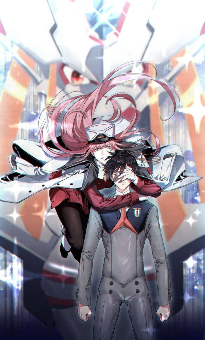 Hiro and Zero Two - the legendary pair of Darling In The Franxx Wallpaper