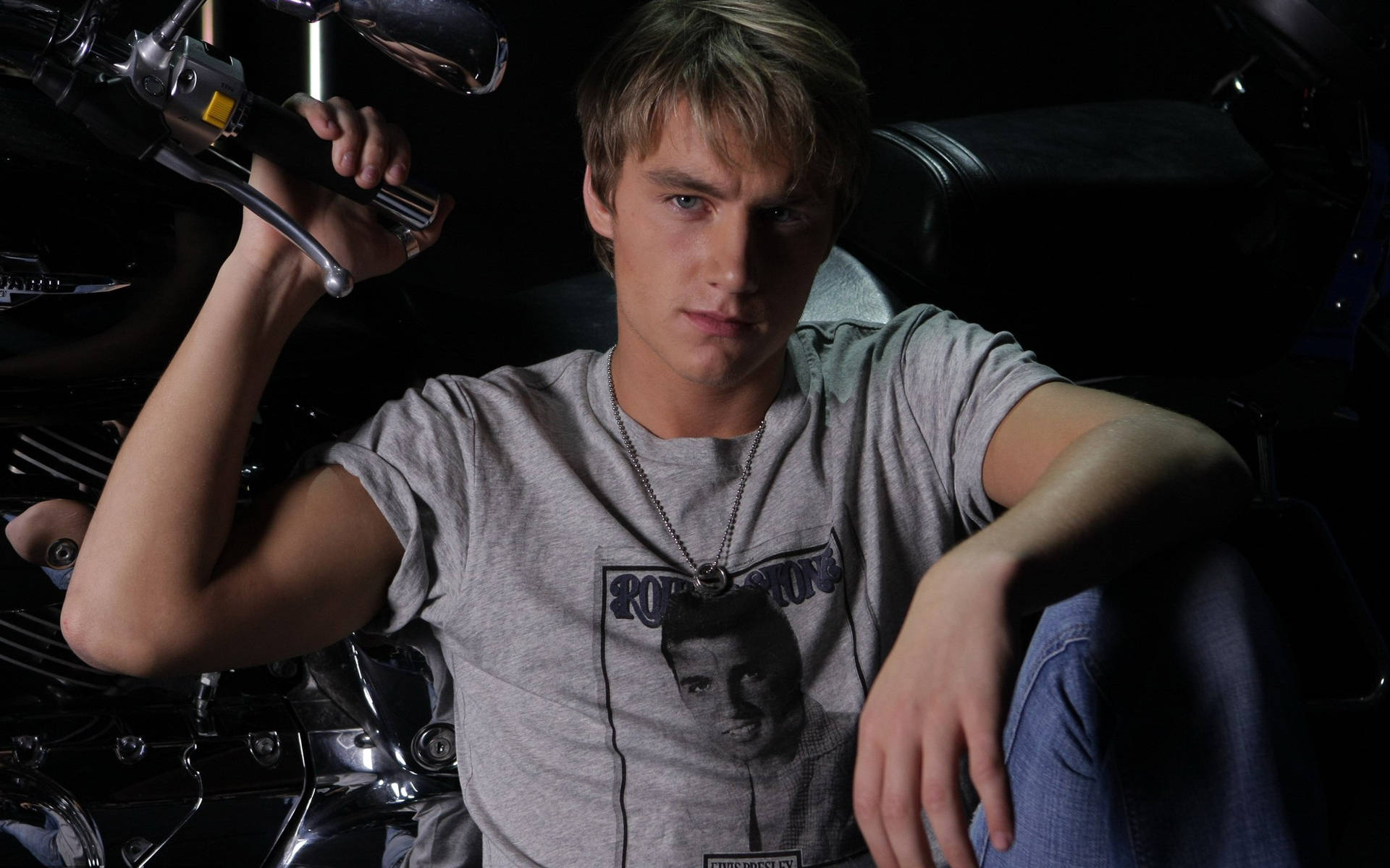 Hot Guy And Motorcycle Wallpaper