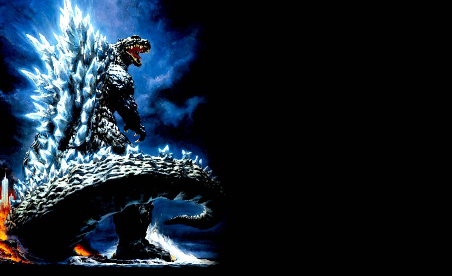 "Godzilla Awakens in a Frosty Ice Blue" Wallpaper