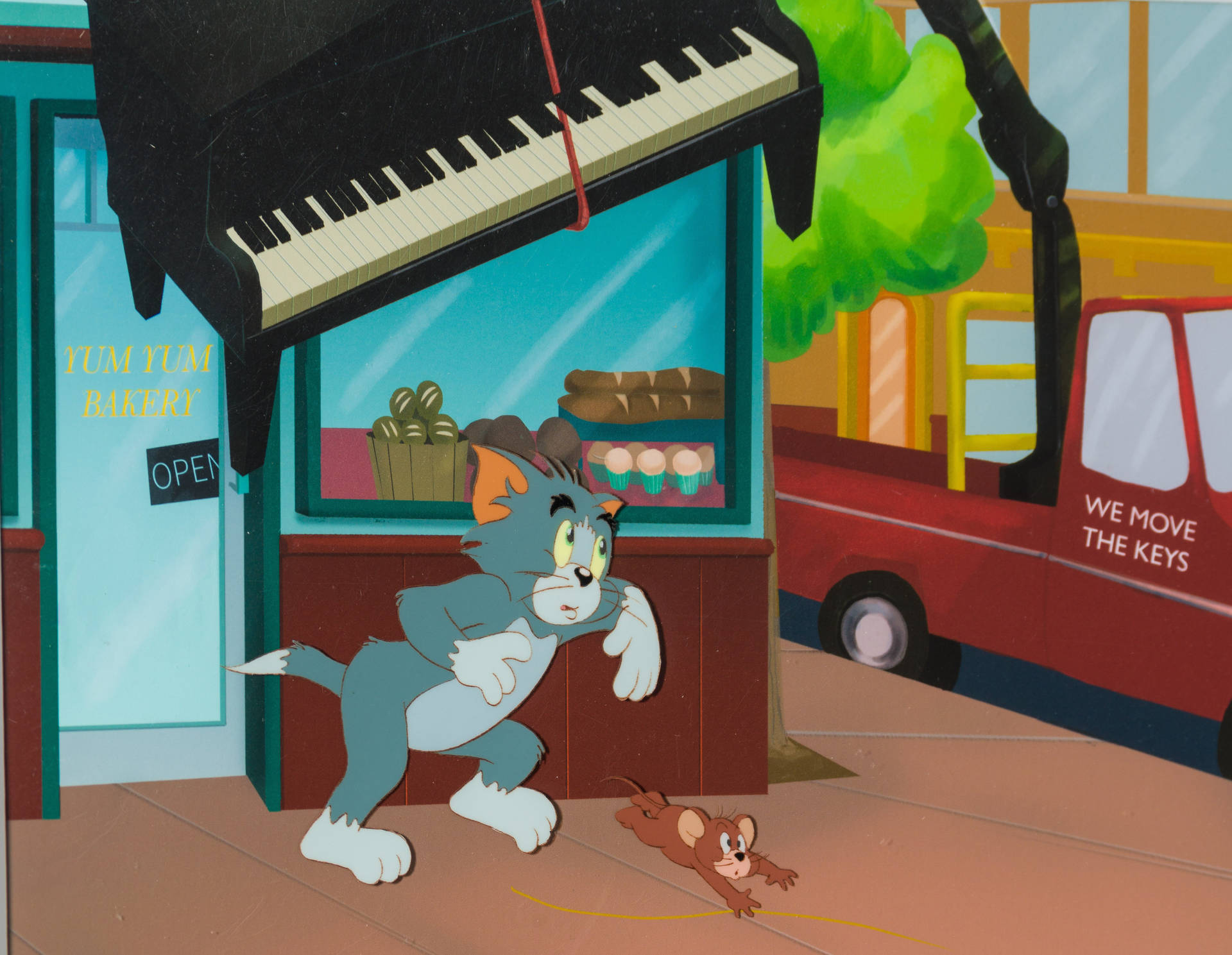 Iconic Piano Scene From Tom And Jerry Aesthetic Wallpaper