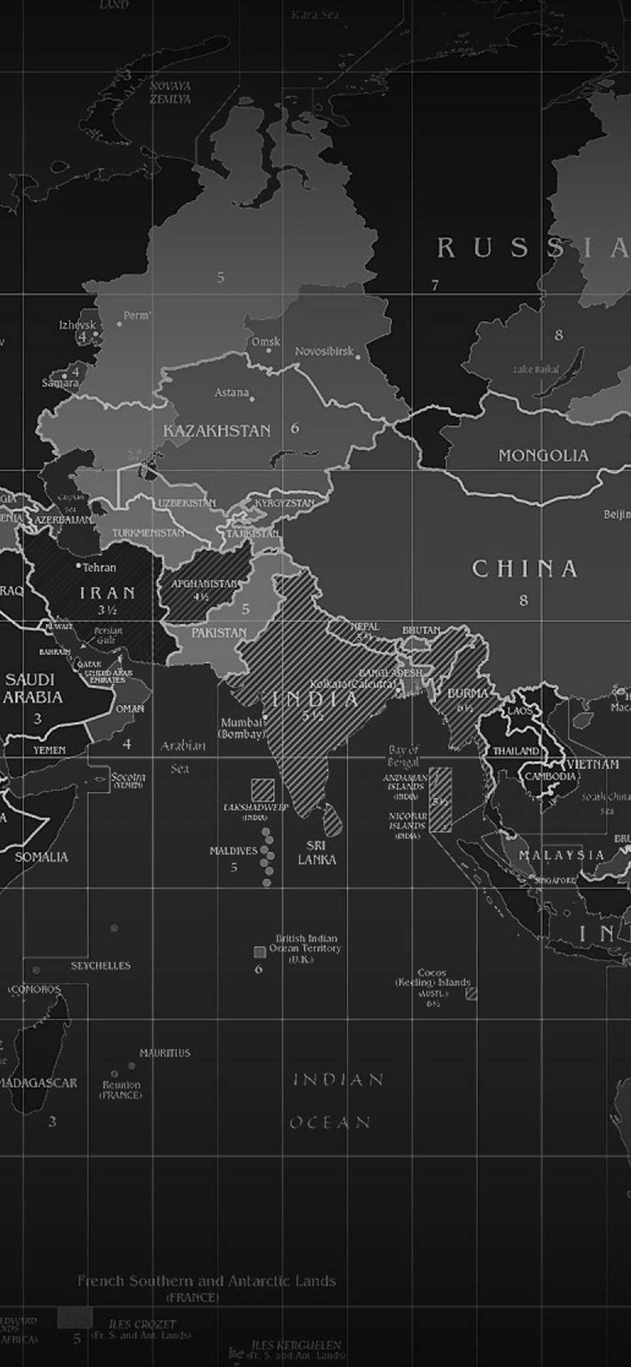 India Map Black And White Wallpaper