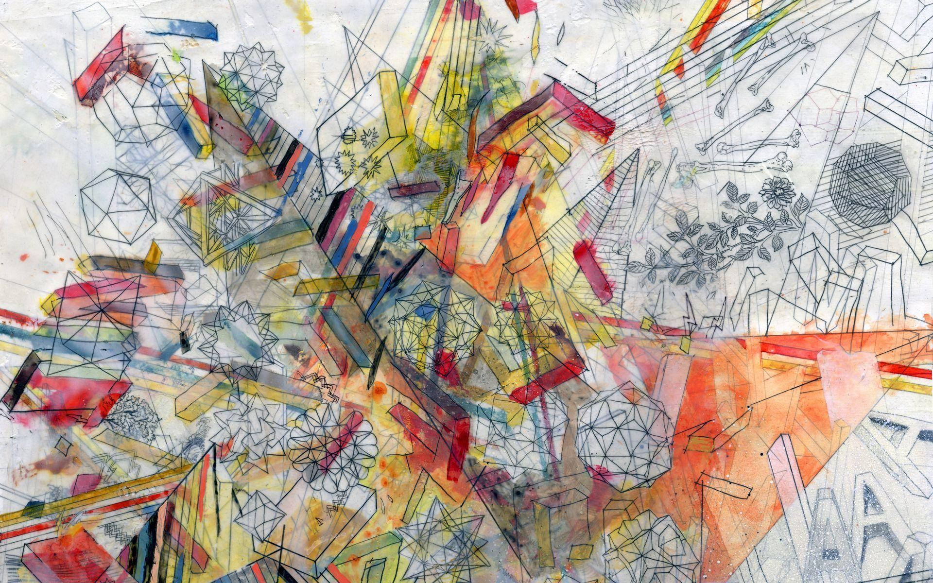 Indie Aesthetic Laptop Abstract Geometric Artwork Wallpaper