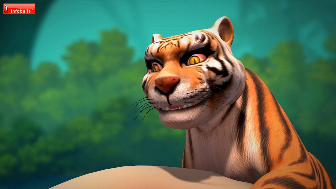 Infobells Animated Cartoon Tiger Wallpaper