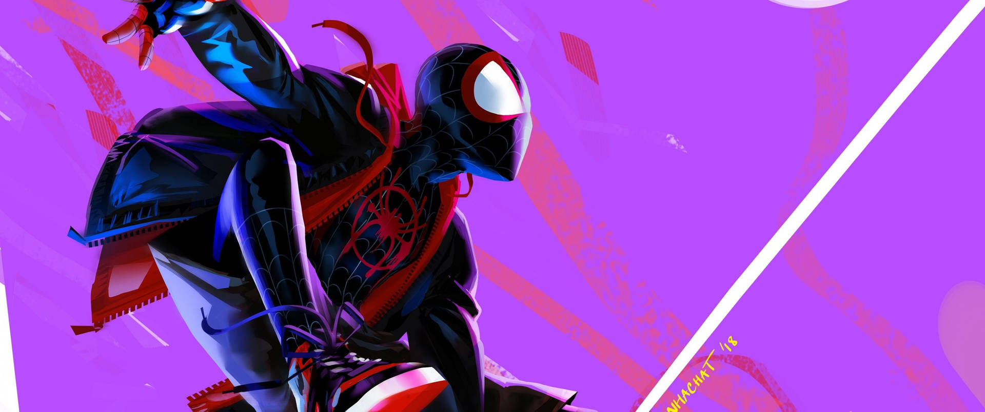 Get ready to swing into action with "Spider-Man: Into The Spider-Verse"! Wallpaper
