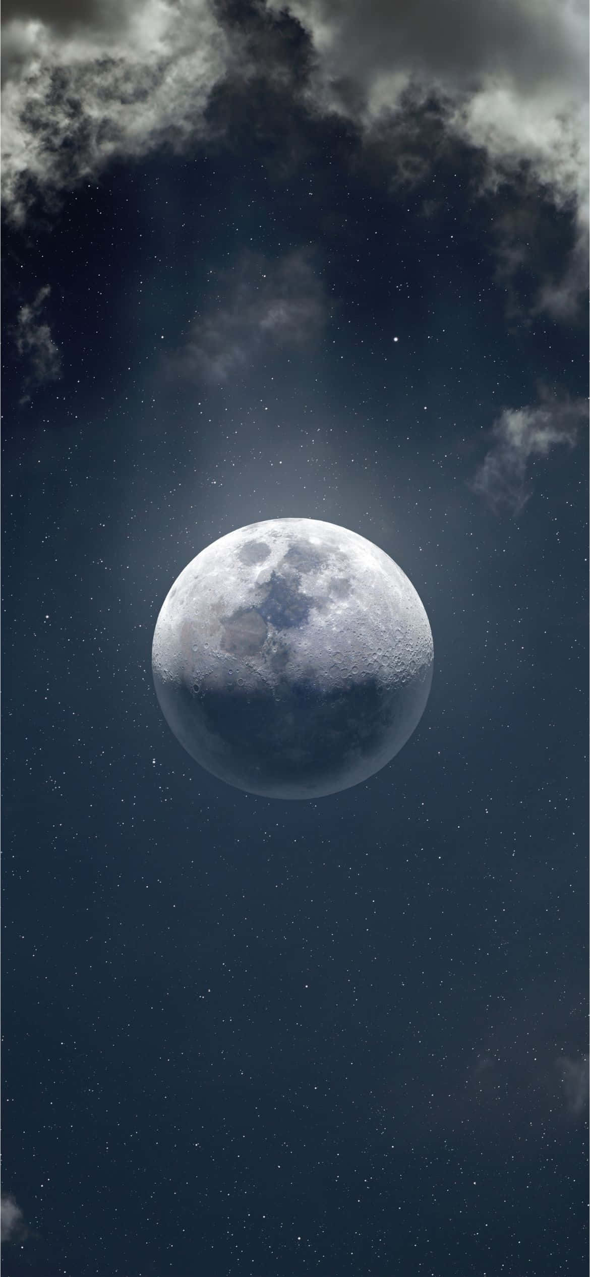 The Moon Is Seen Through The Clouds