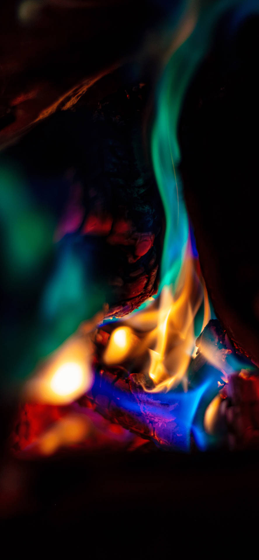 Iphone Fire Blue And Green Flame Wallpaper
