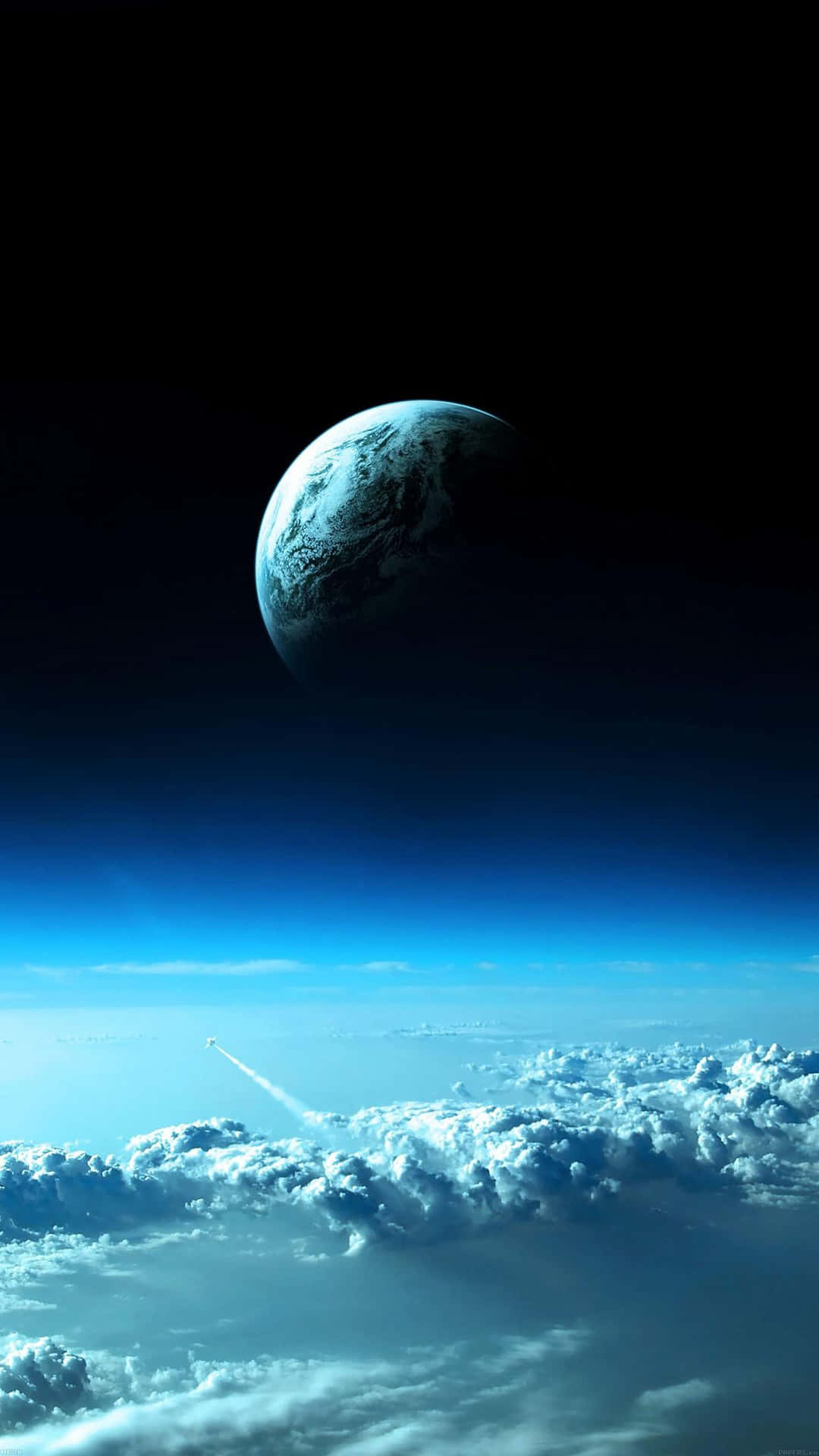 iPhone X Earth On Space Clouds Wallpaper