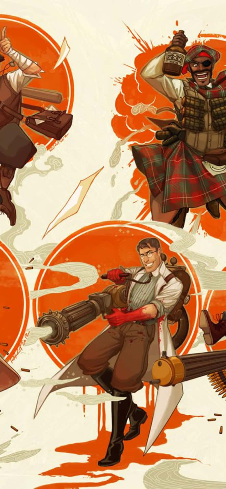 iPhone XS Team Fortress 2 Background Retro Medic And Demoman