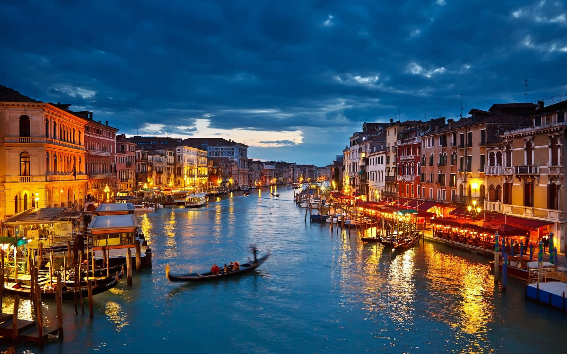 Gondolas and Venice Canals, Italy.