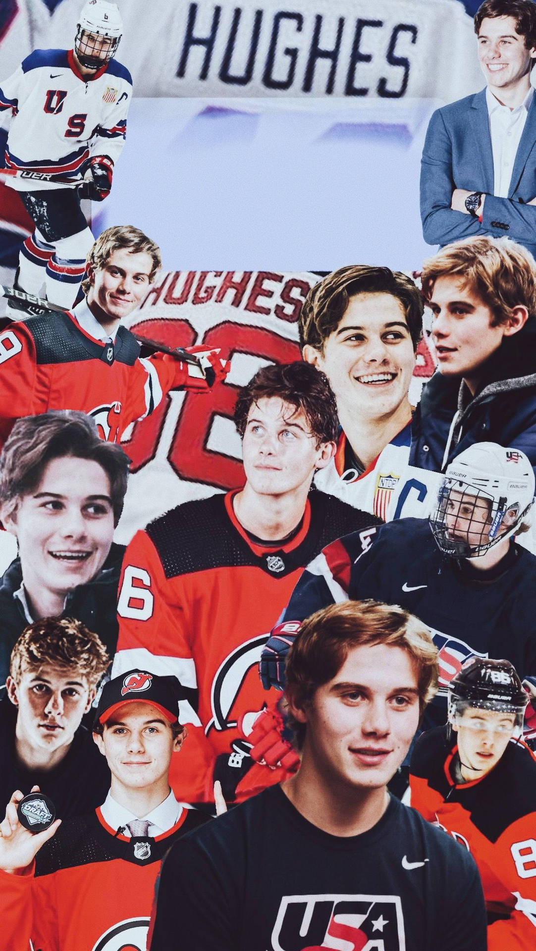"Professional Ice Hockey Player Jack Hughes in Action" Wallpaper