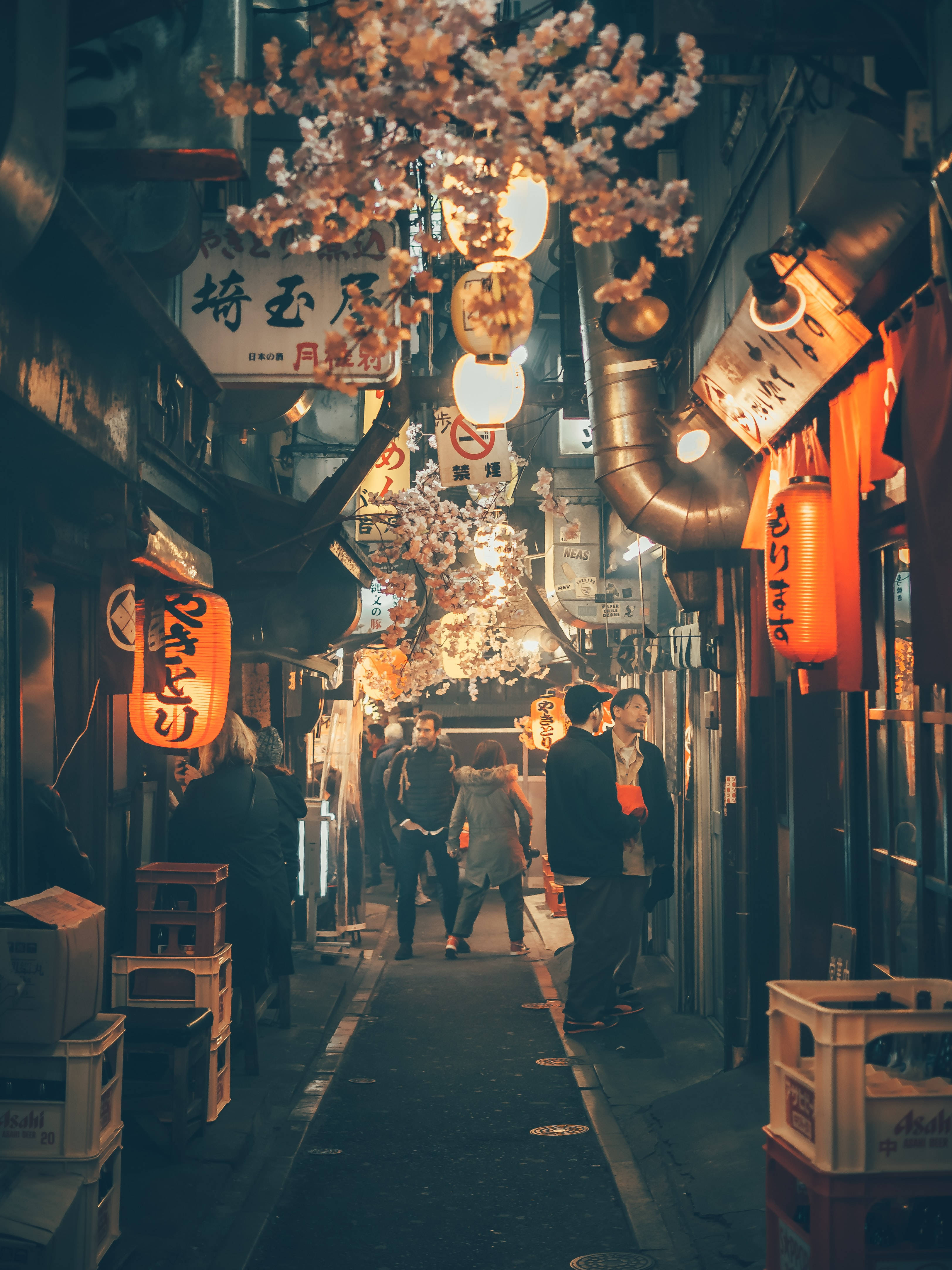 Japanese HD Tokyo Street Lanterns Wallpaper