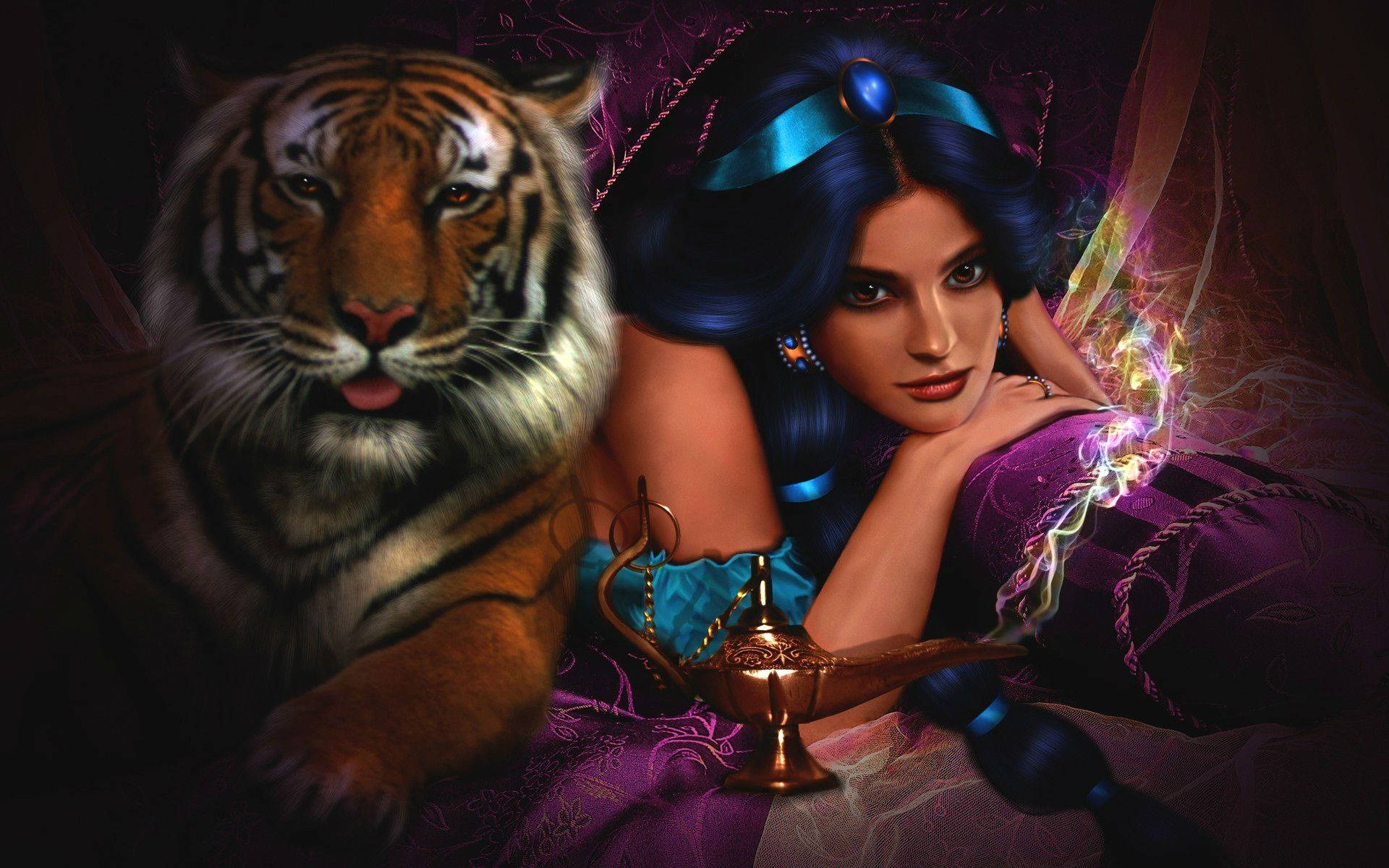 Jasmine&Rajah From Aladdin Wallpaper