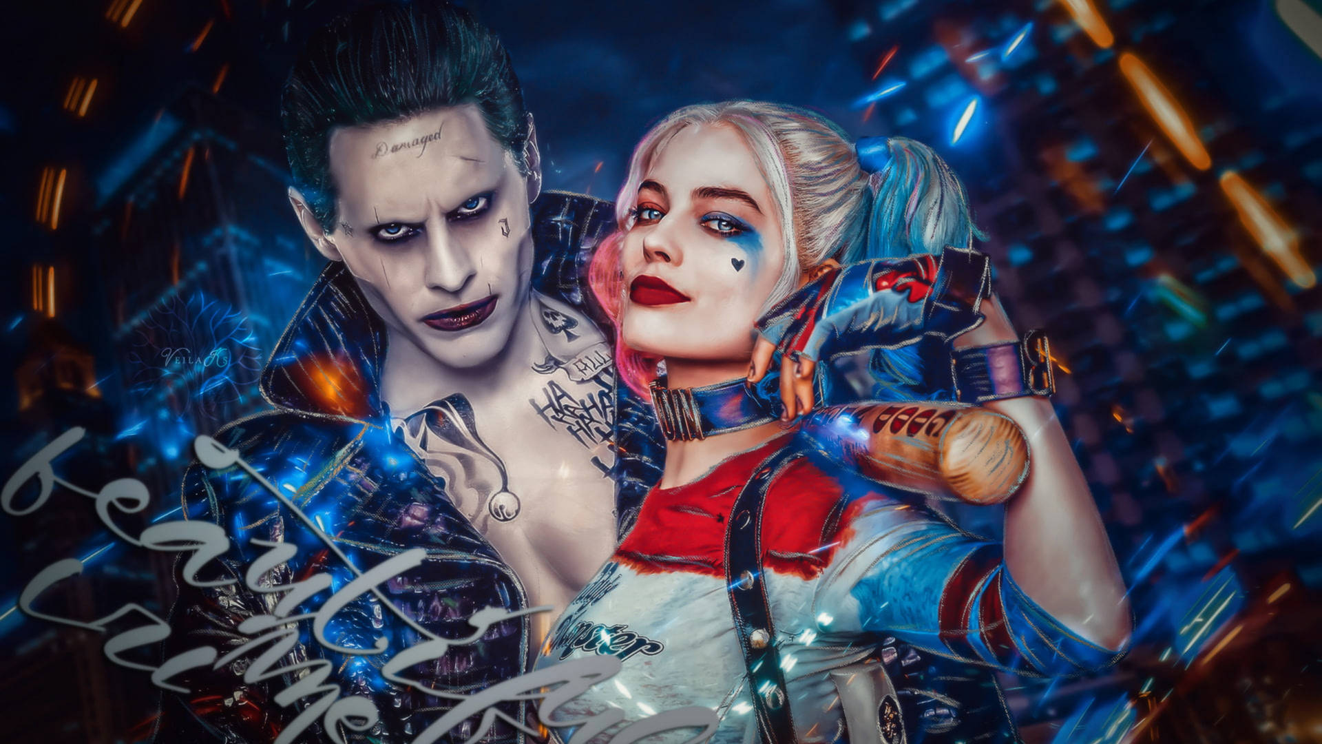 The Joker&Harley Quinn - A Love-Hate Story Wallpaper