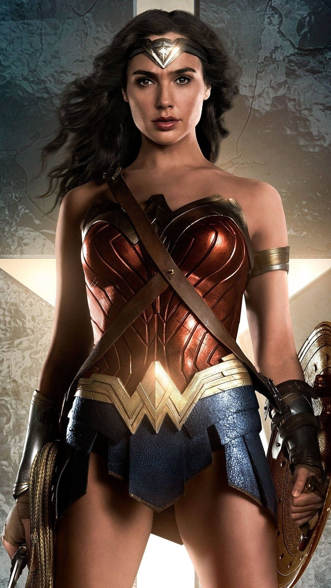 Gal Gadot in armour as Wonder Woman in DC Extended Universe's Justice League Wallpaper