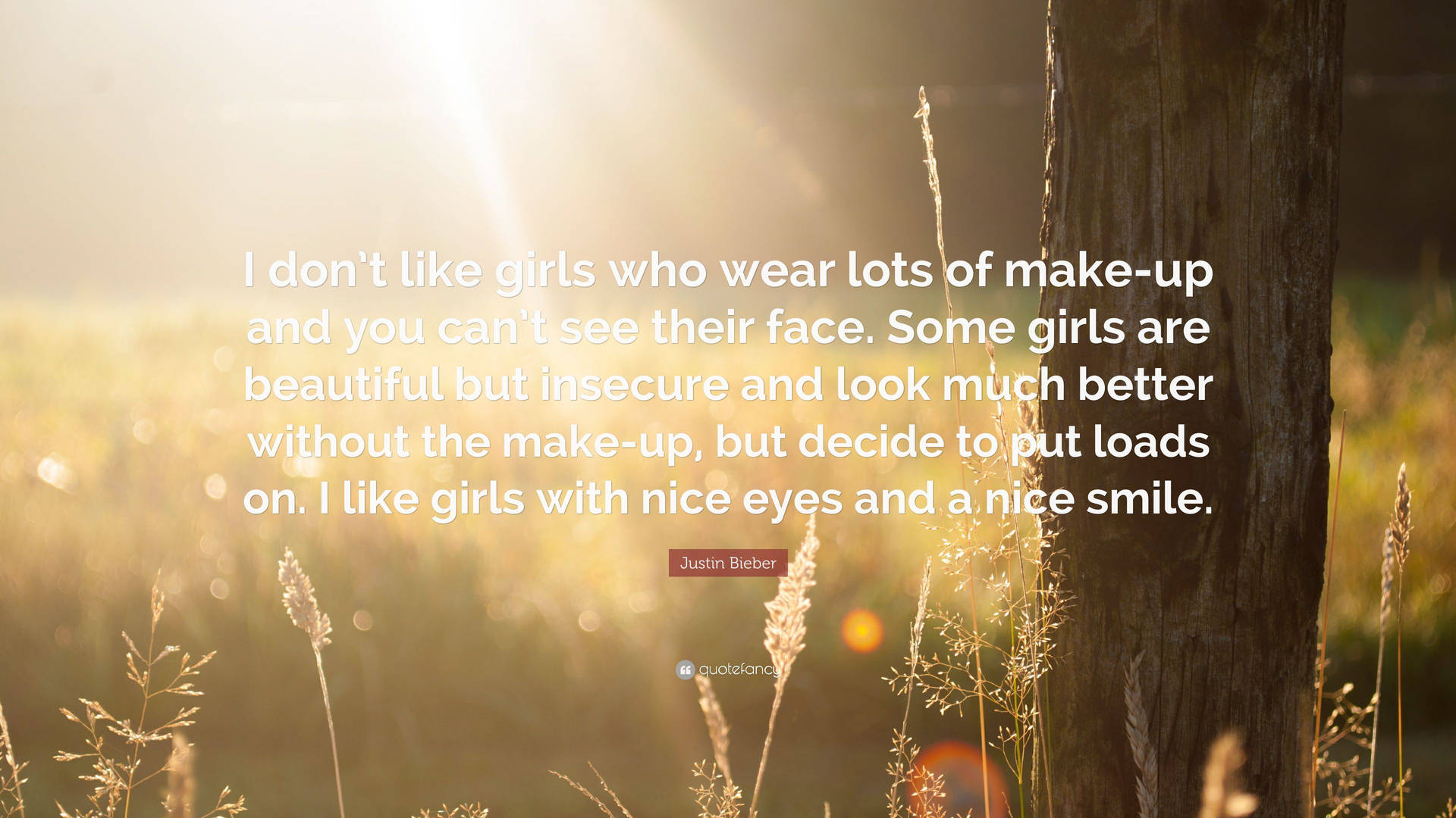 Justin Bieber Insecure Girls Quote Wallpaper