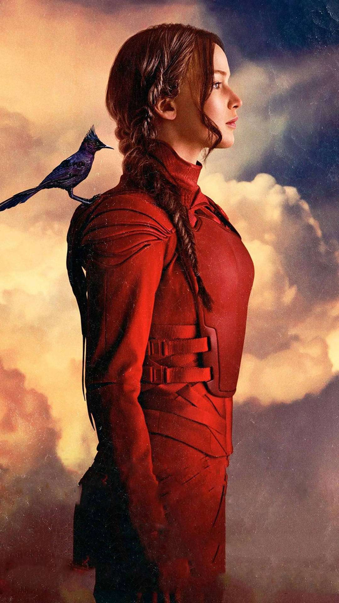 Katniss Red Suit The Hunger Games Wallpaper