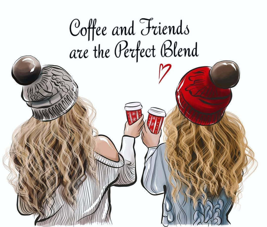 Coffee And Kawaii Best Friend Wallpaper
