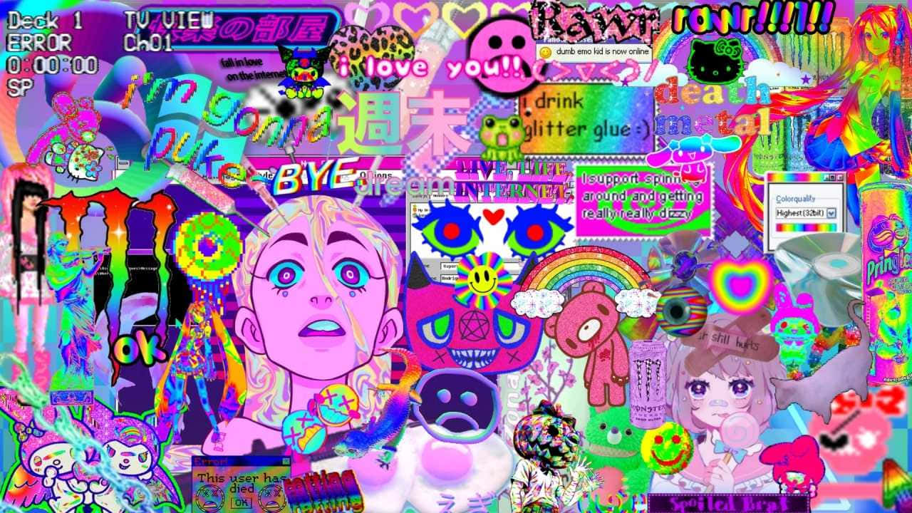 Neon Kidcore Pc Wallpaper