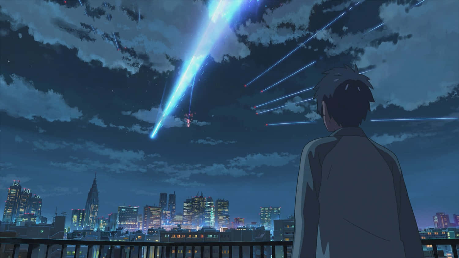 "City lights pass by as I wander in the night." – Kimi No Na Wa