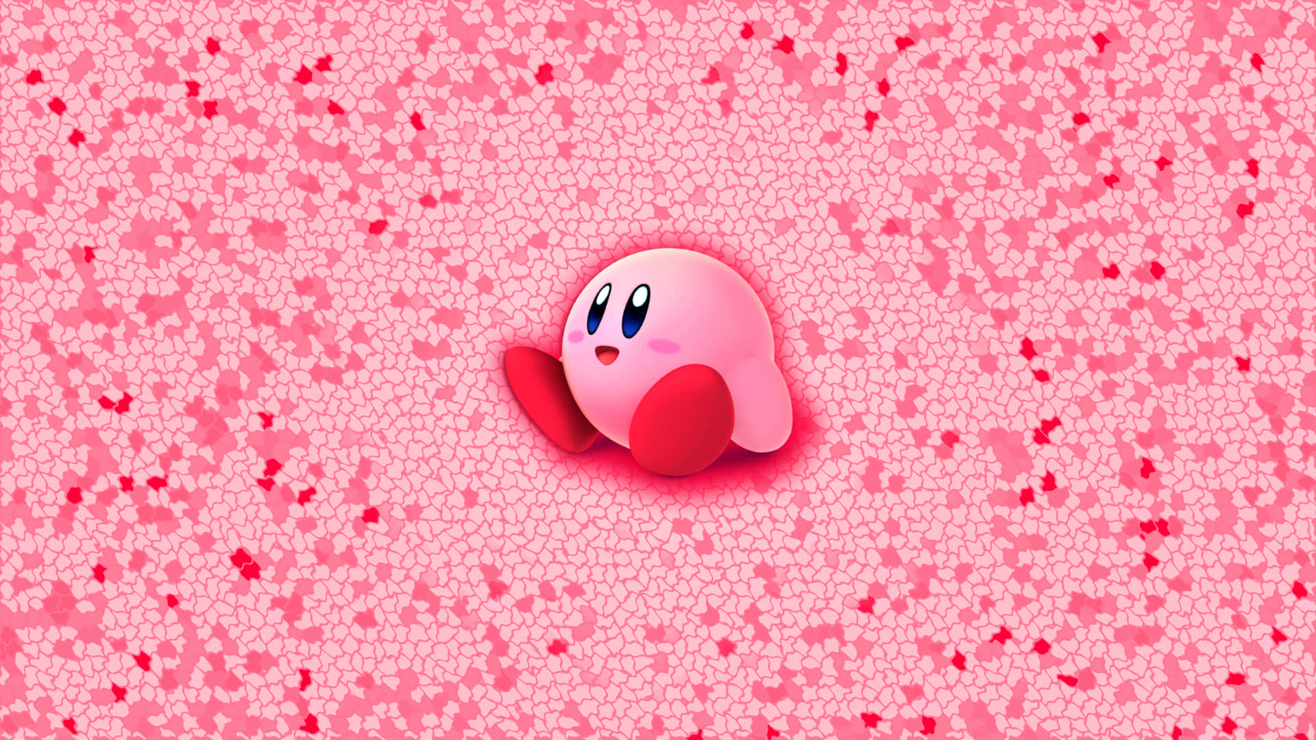 Image  A Cute, Pink Kirby Hugging a Heart Pillow