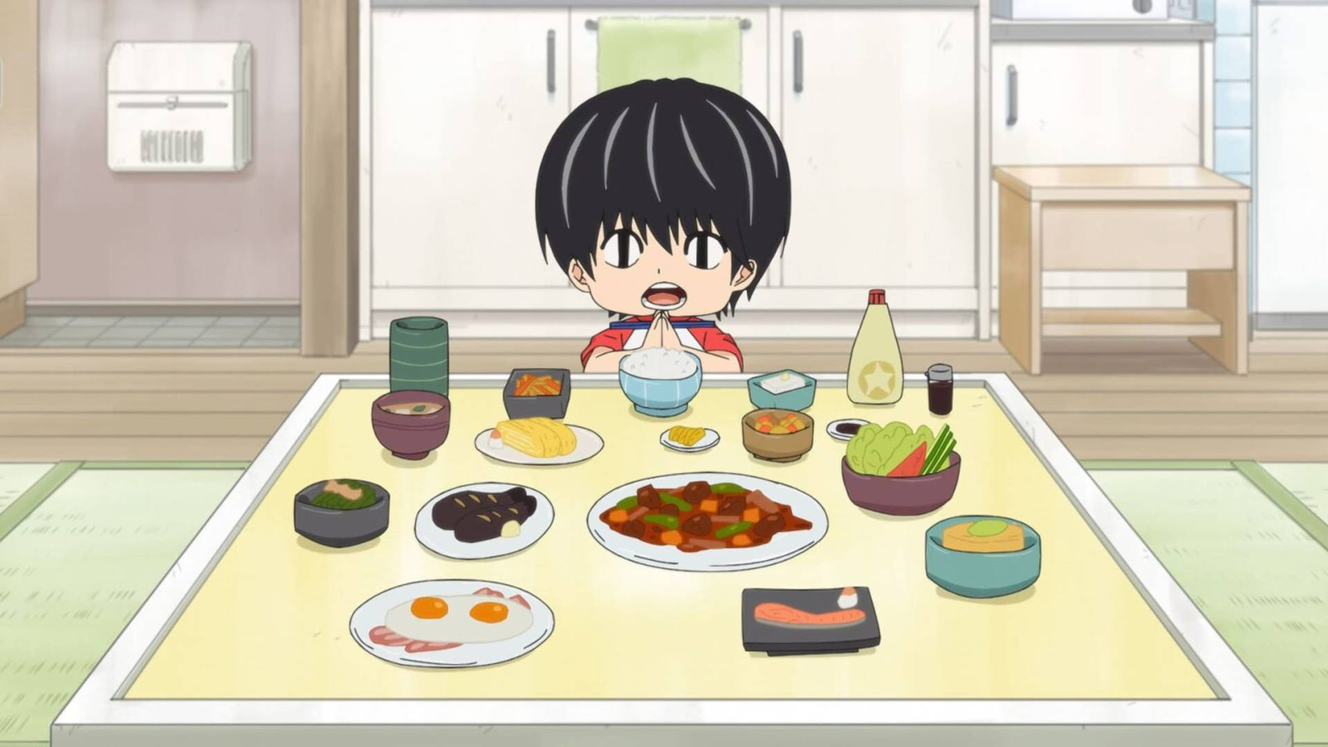 Kotaro Lives Alone Full Meal Wallpaper