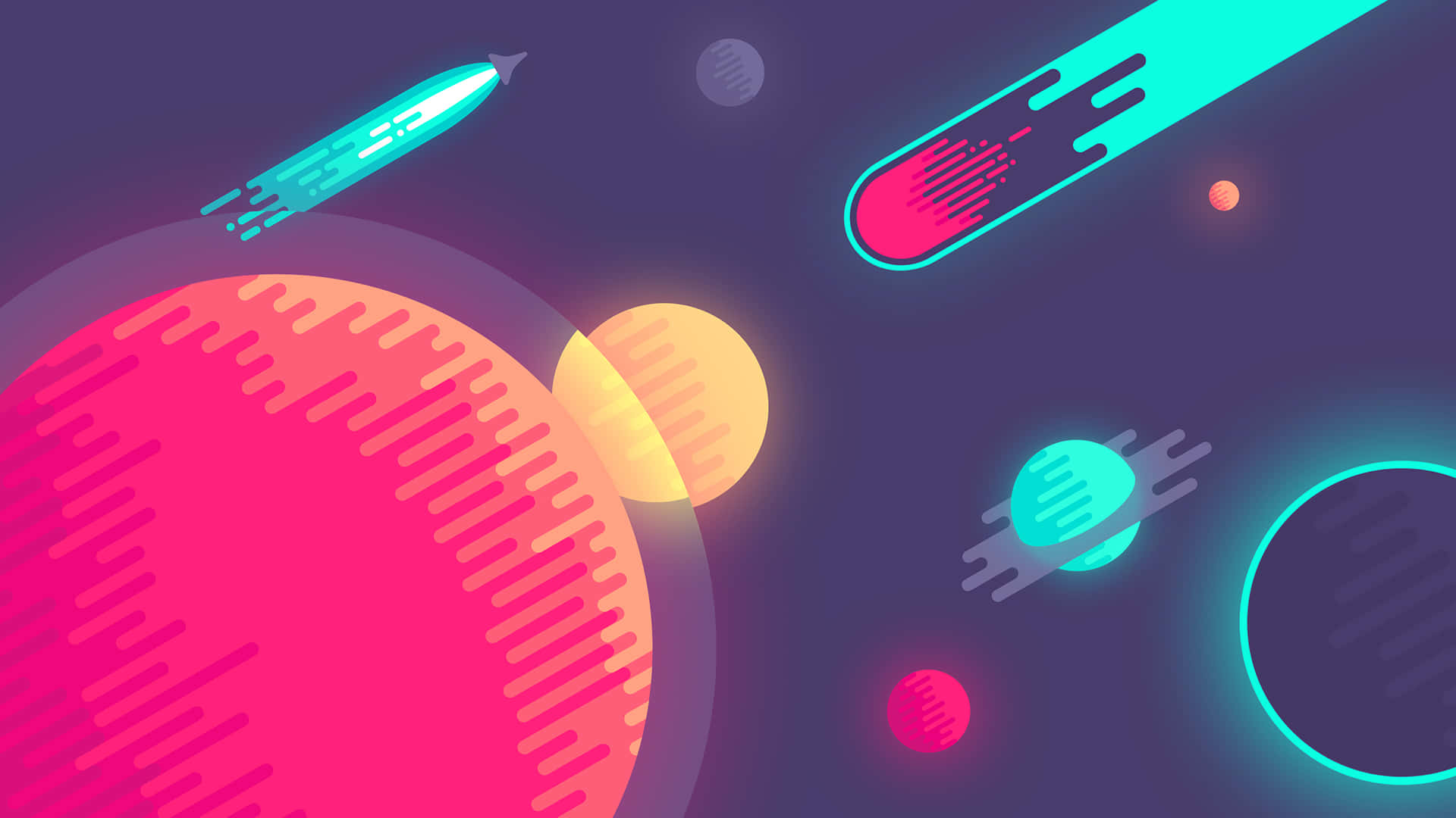 Kurzgesagt's Vibrant Illustrated Universe. Wallpaper
