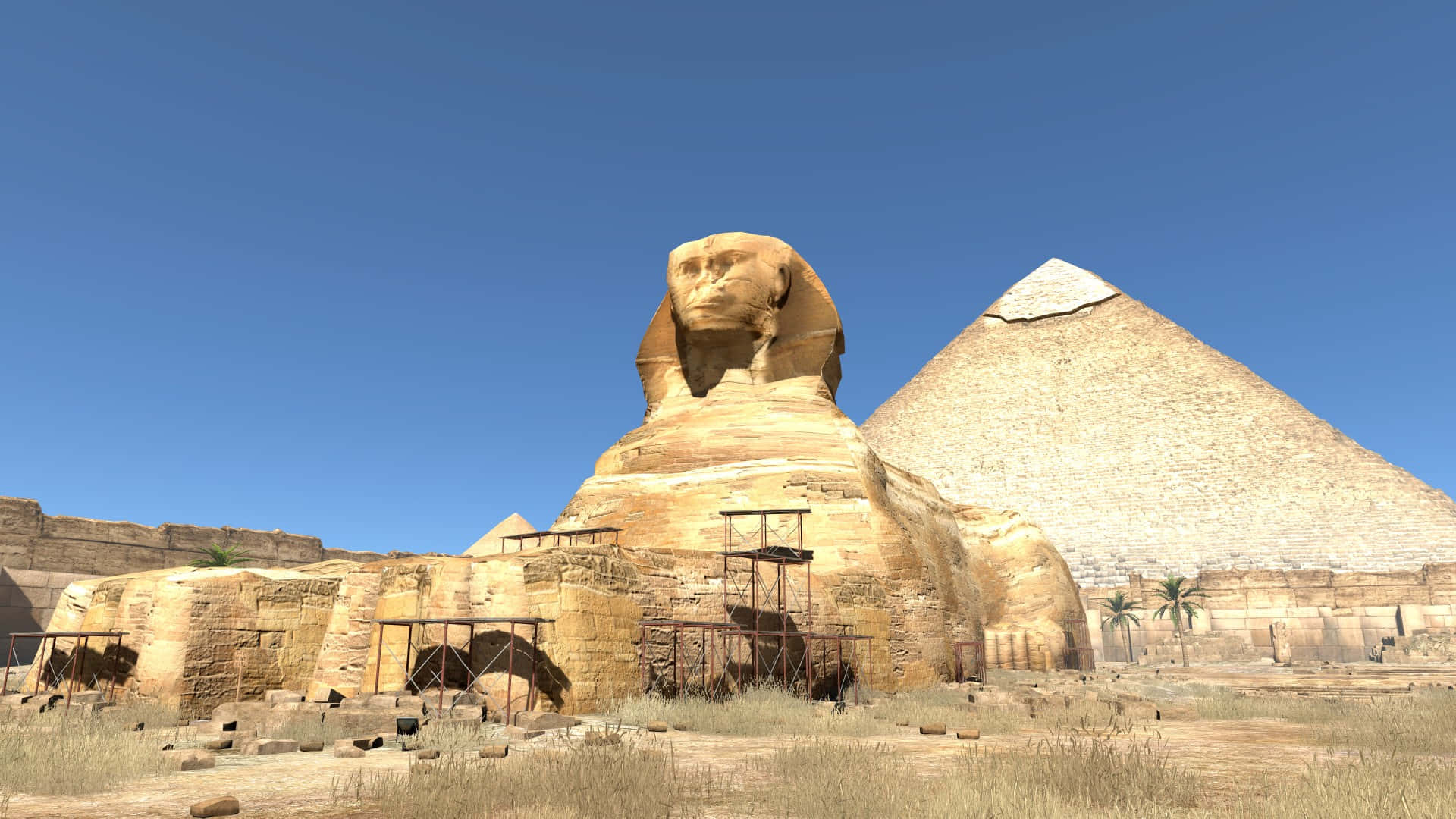 Majestic View of the Great Sphinx in Egypt Wallpaper