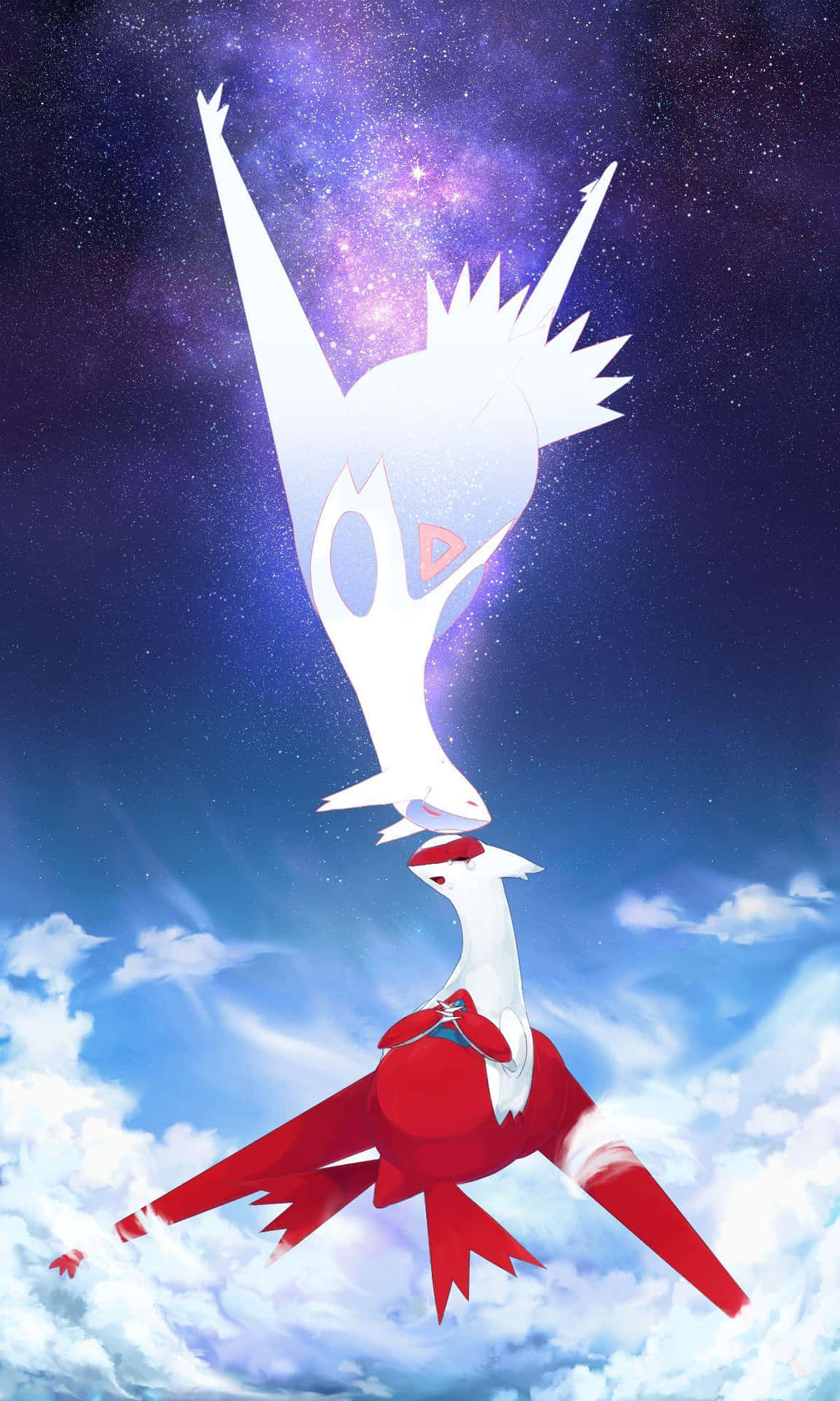 Legendary Latias bumping heads with Gleaming Latios Wallpaper