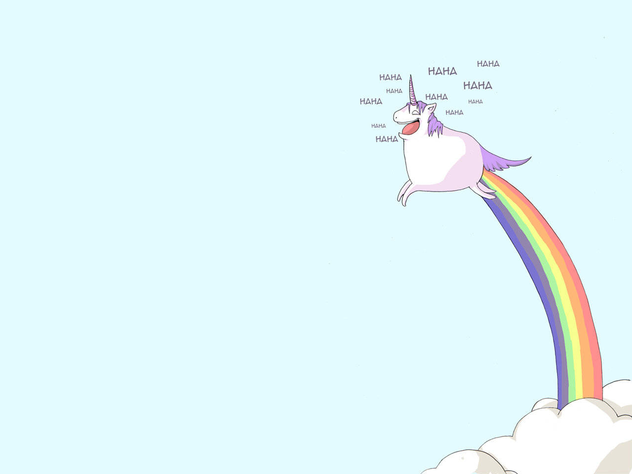 Laughing Rainbow Unicorn Wallpaper