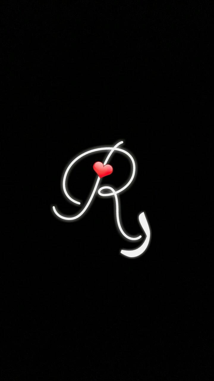 Letter R With Heart Wallpaper