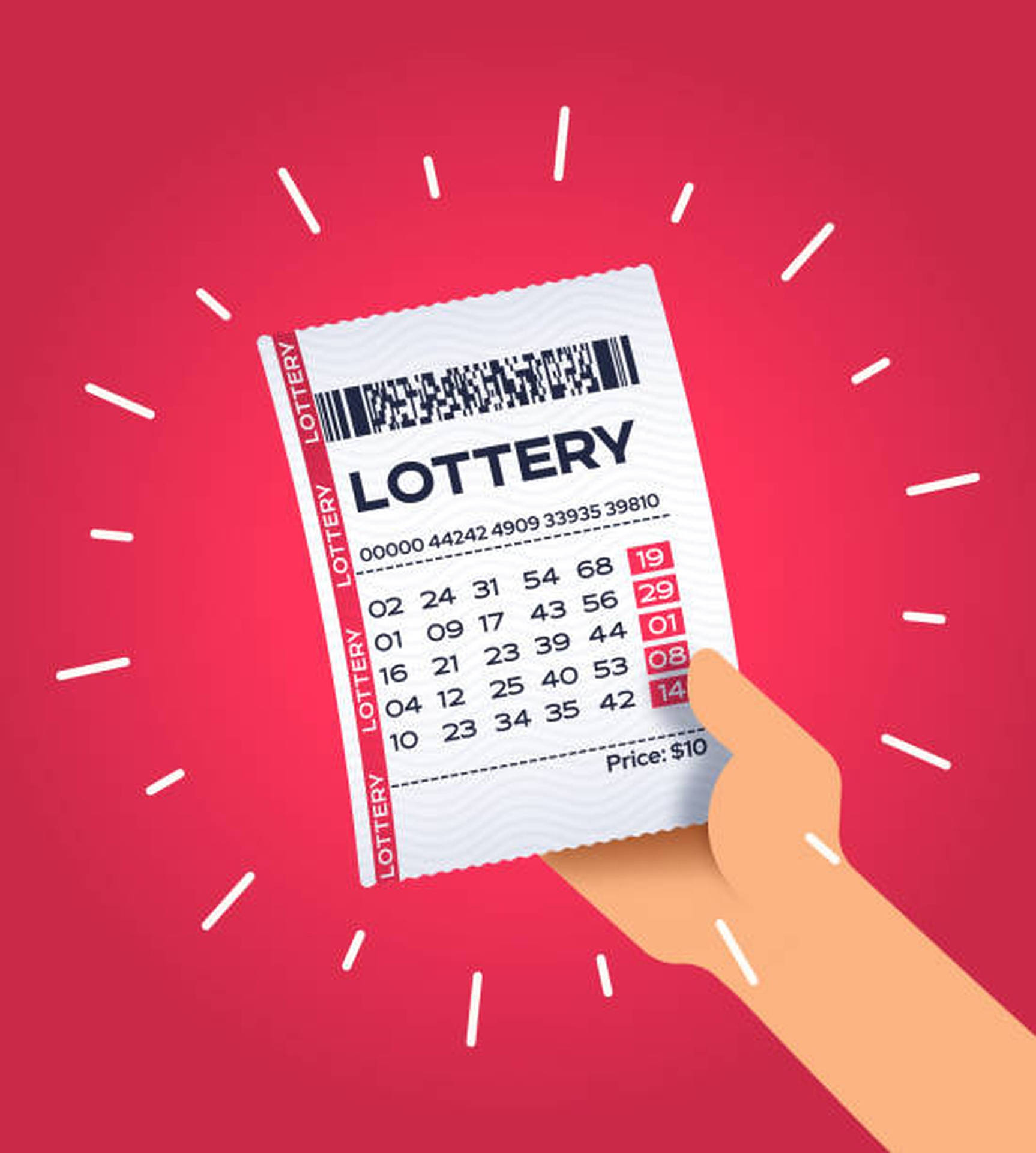 Exciting Red Lottery Vector Art Wallpaper